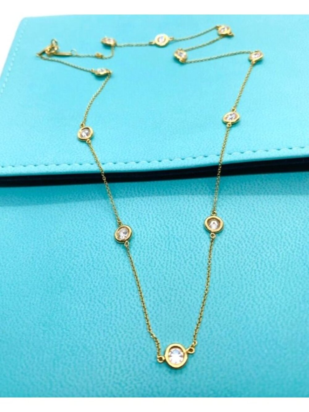 Tiffany & Co Elsa Peretti Diamonds By The Yard 18K 750 Necklace 18.5"